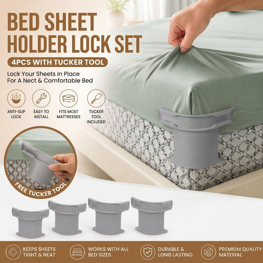 Bed Sheet Fixer Grip - Anti-Slip Lock Set